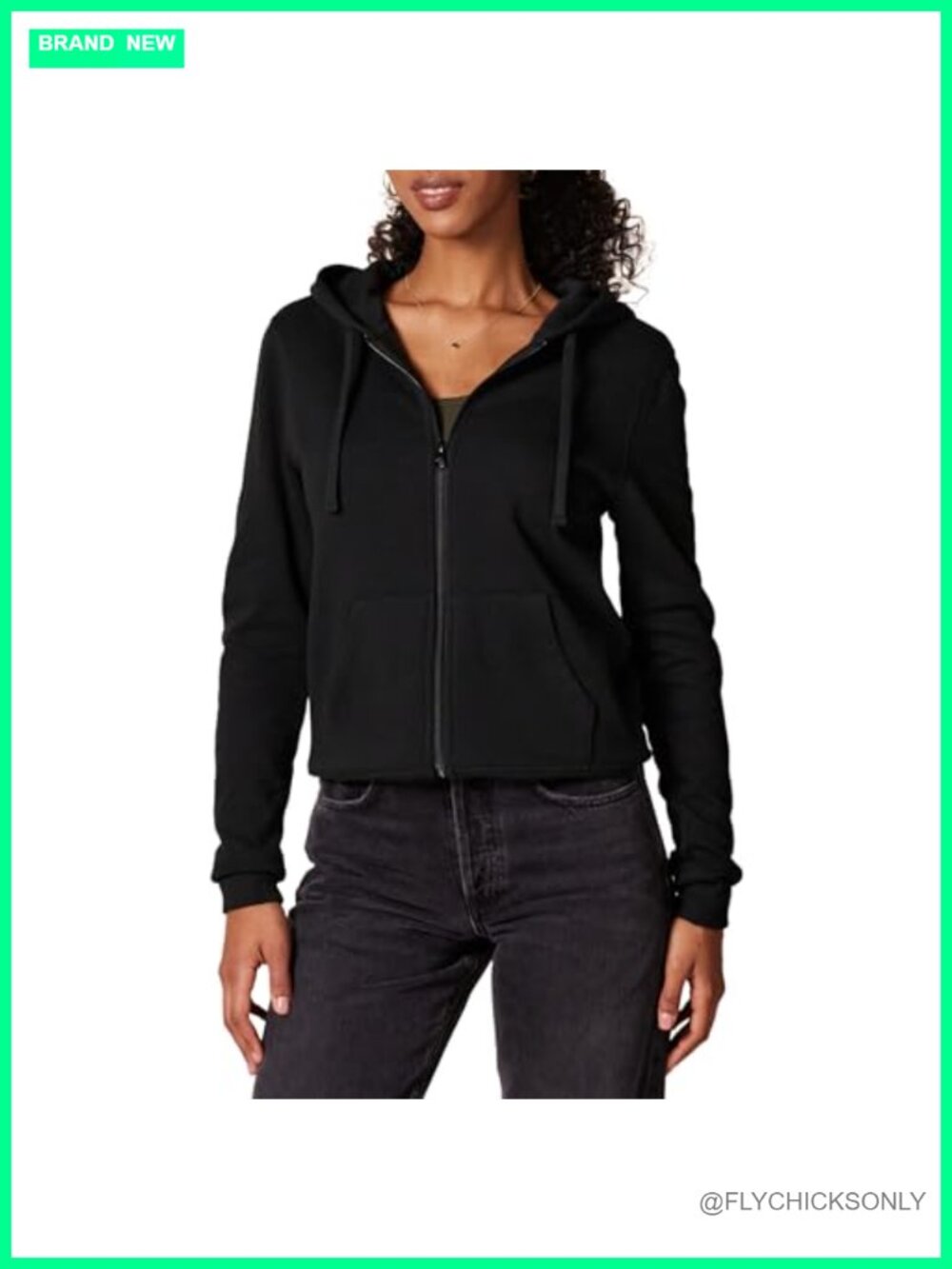Women's Midweight Fleece Full-Zip Hoodie with Drawstring Classic Fit